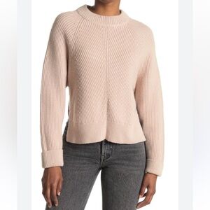 All Saints Sylvie Wool Cashmere Blend Crew Neck Sweater Nude Pink Size S